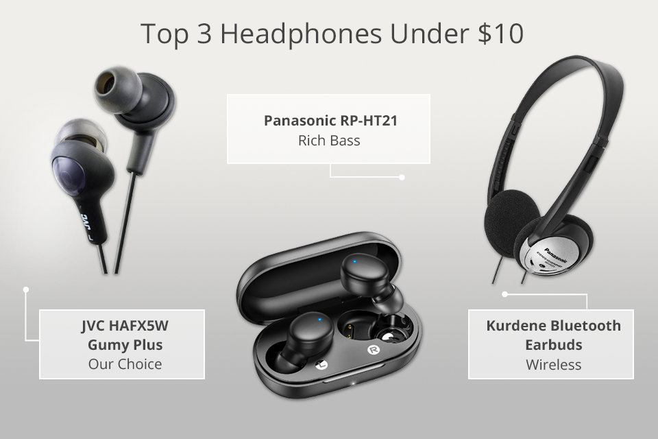 top 3 headphones under 10 dollars