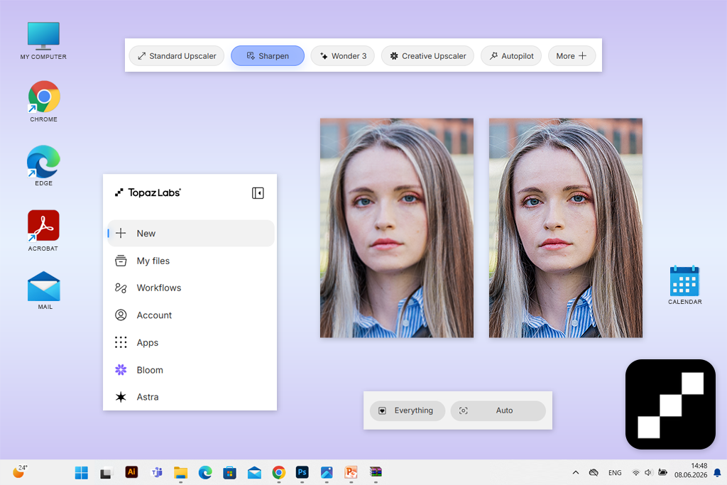 topaz ai image sharpener tool