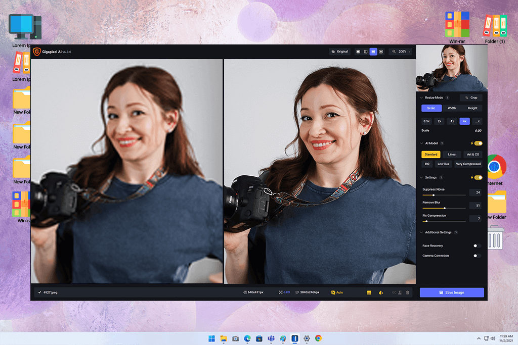 topaz gigapixel ai photo enlargement software