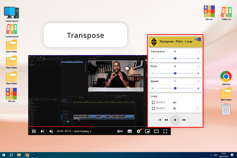 transpose video speed controller chrome extension