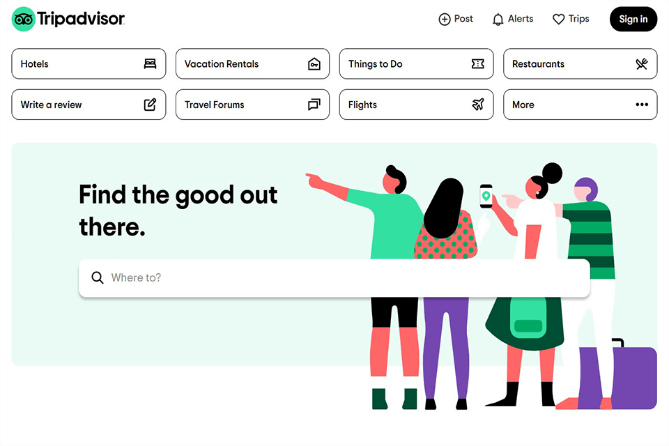 tripadvisor restaurant finder app interface