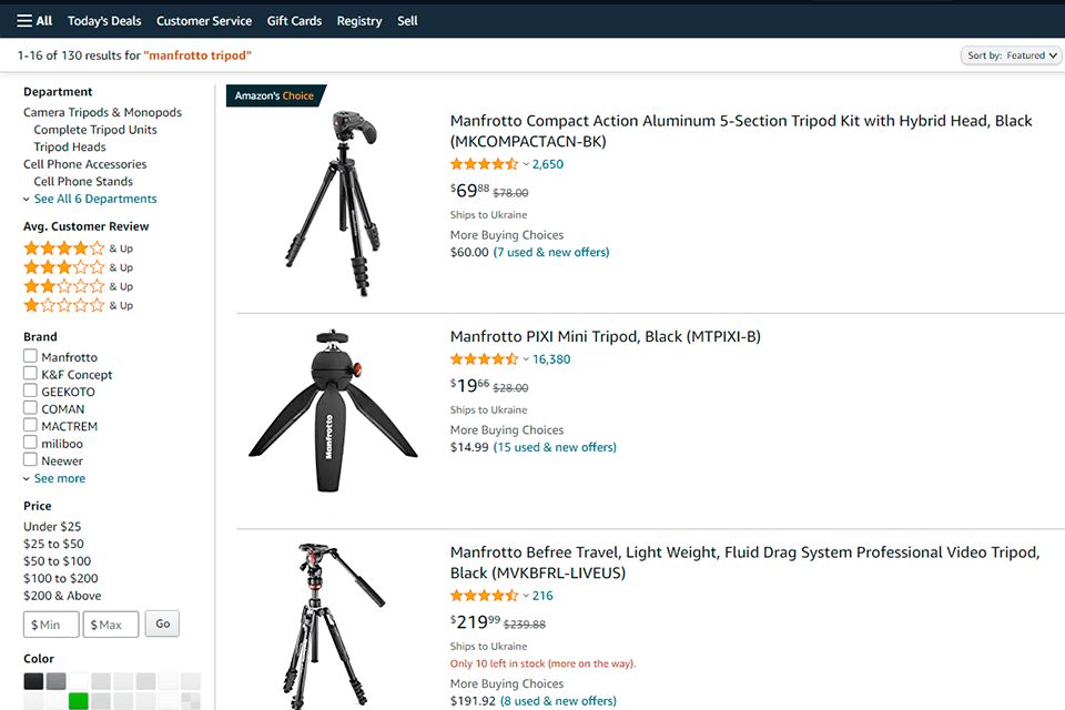 tripod for product photography