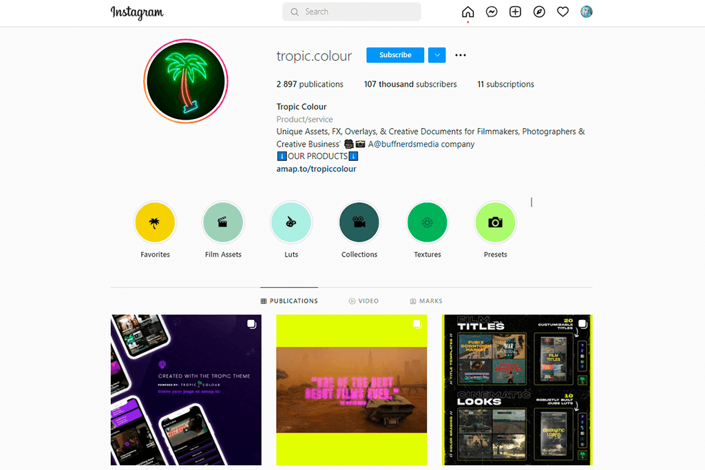 لون مدار الانستقرام