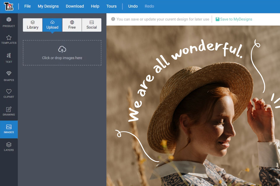 troytube curved text generator interface