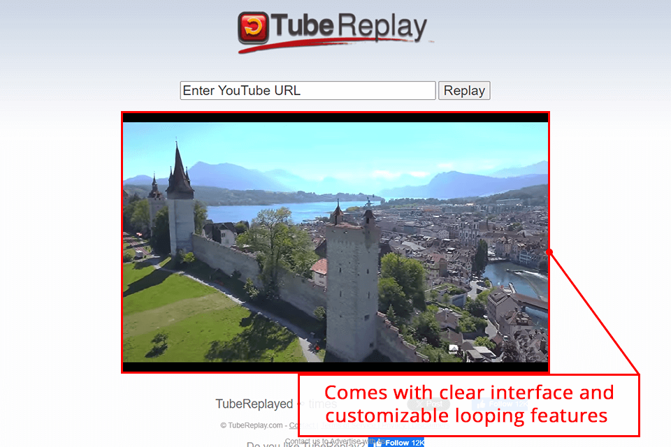 tubereplay youtube looper interface