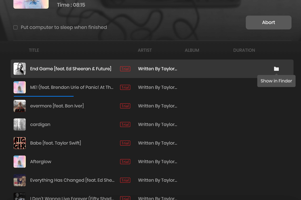 tunepat amazon music converter viewing the audio