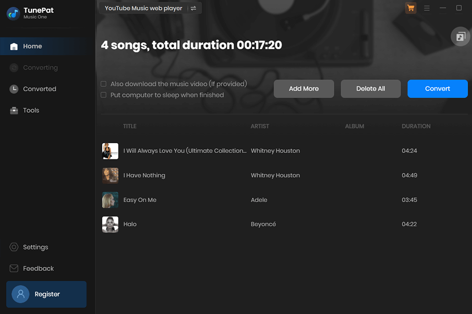tunepat music one interface