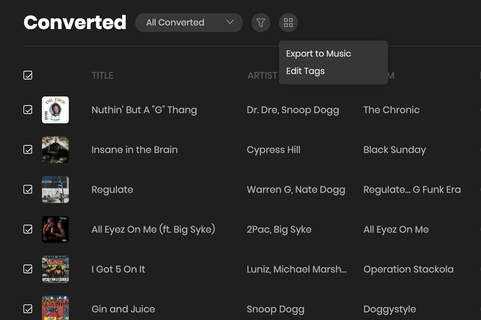 tunepat spotify converter viewing the music