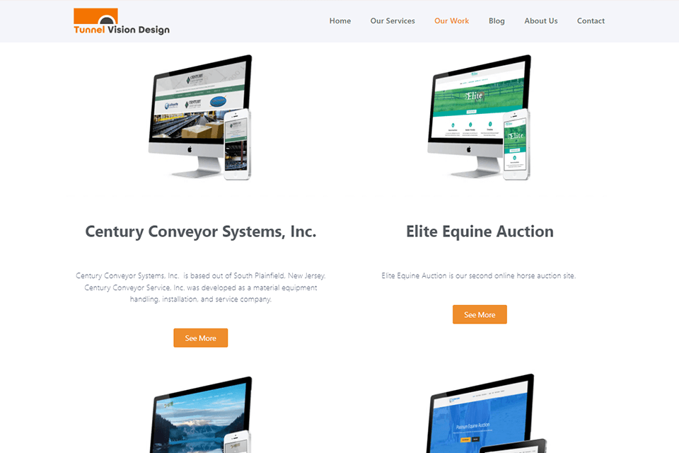 tunnel vision design agency web design