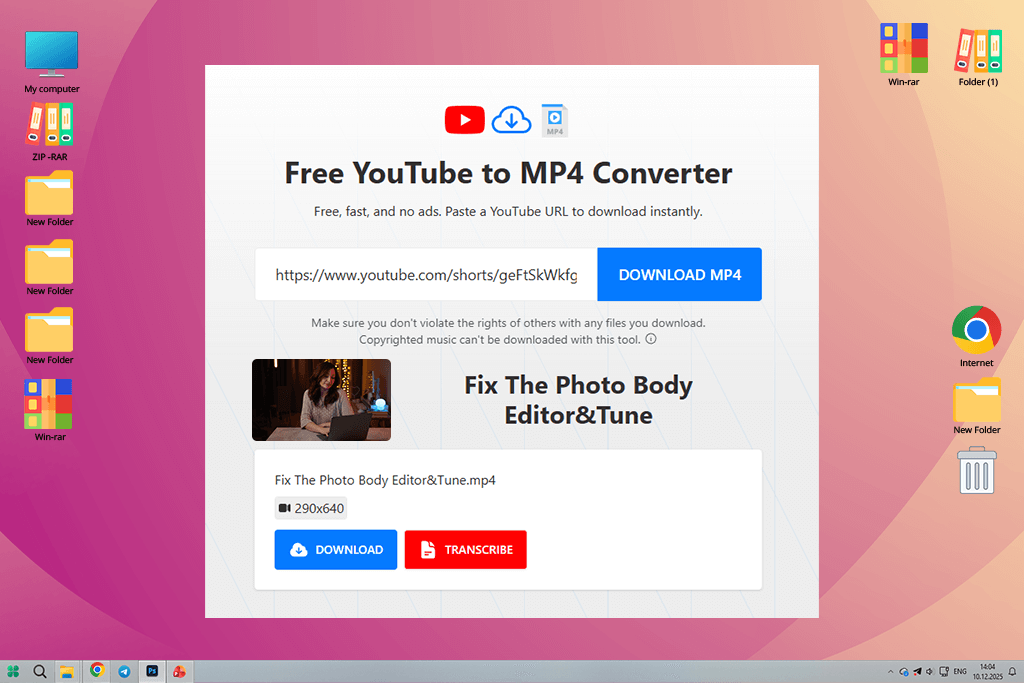 turboscribe youtube shorts to mp4 converter
