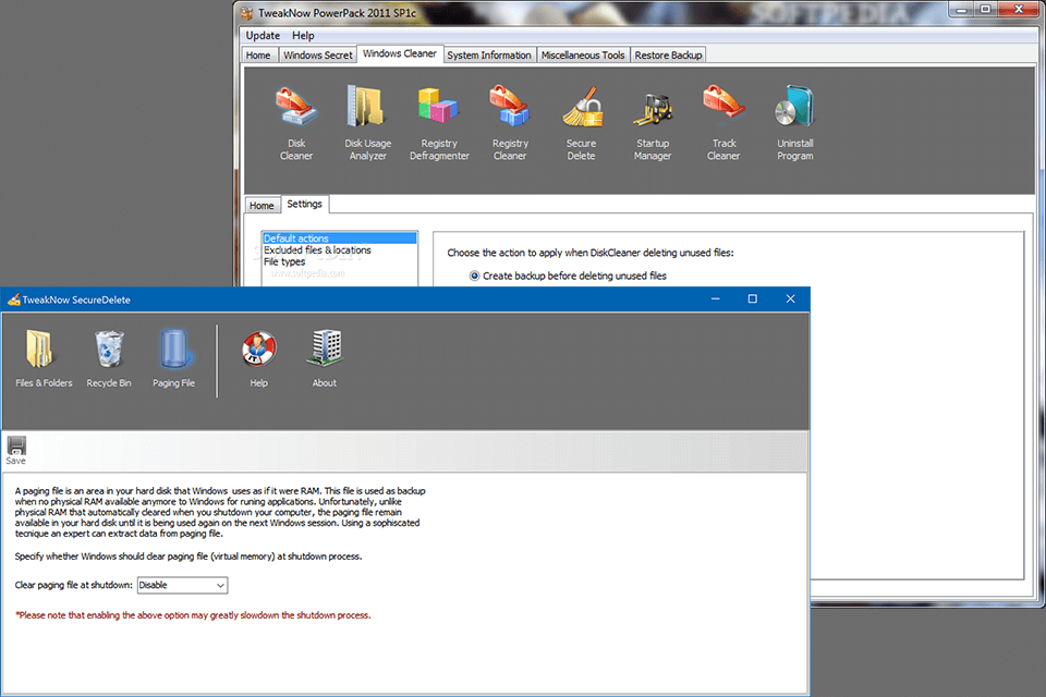 tweaknow securedelete file shredders interface