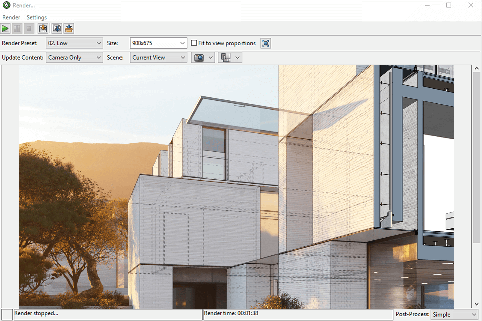 Combine architecture rendering with hand drawn sketch effect