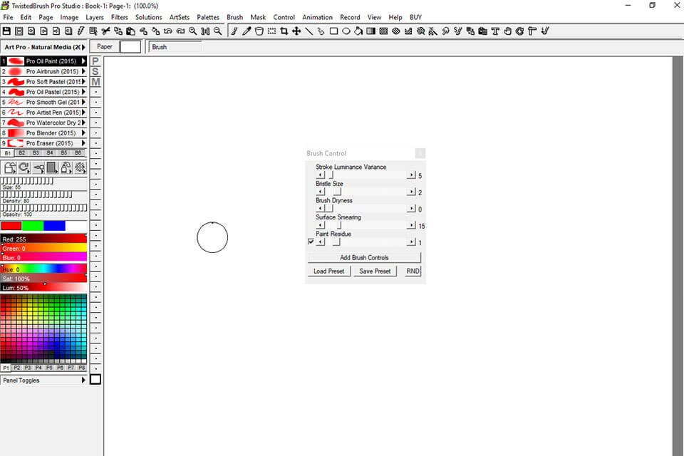 twistedbrush pro studio interface