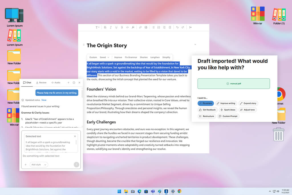type ai document generator