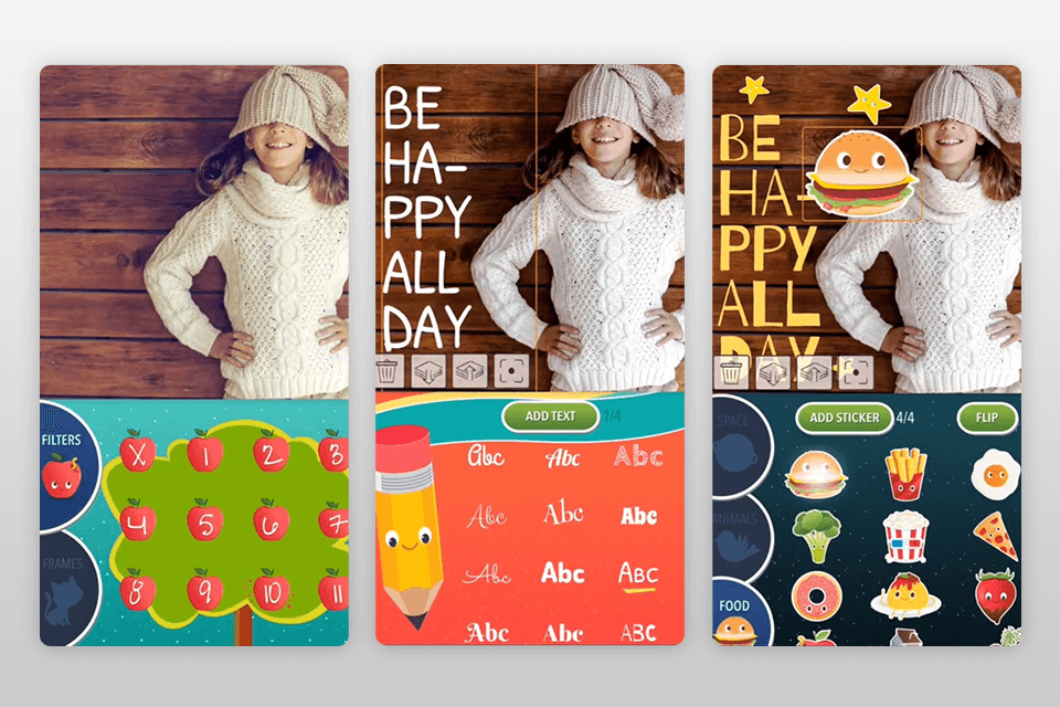 typic kids kid camera app interface