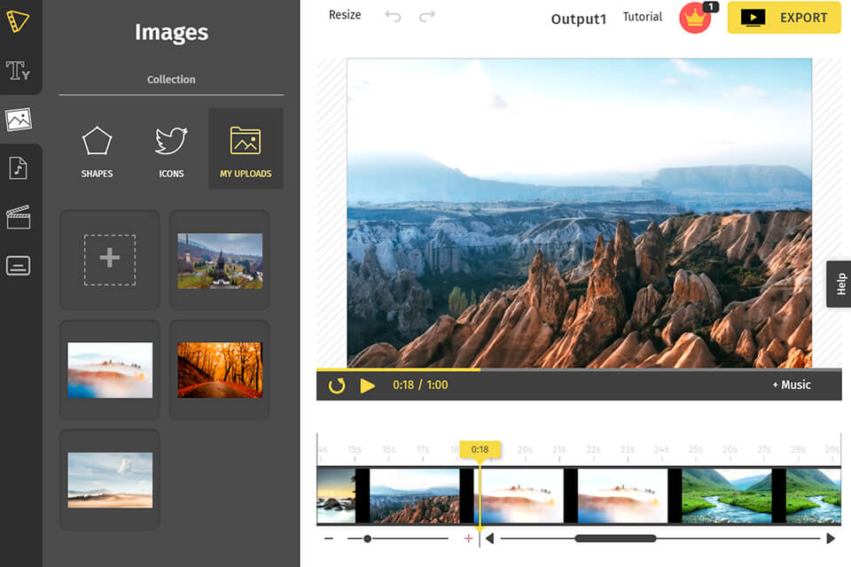 typito free promo video maker interface