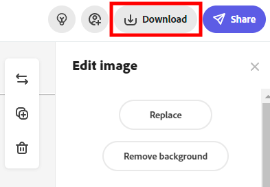 قم بإلغاء تشويش صورة في تنزيل الصور من Adobe Express