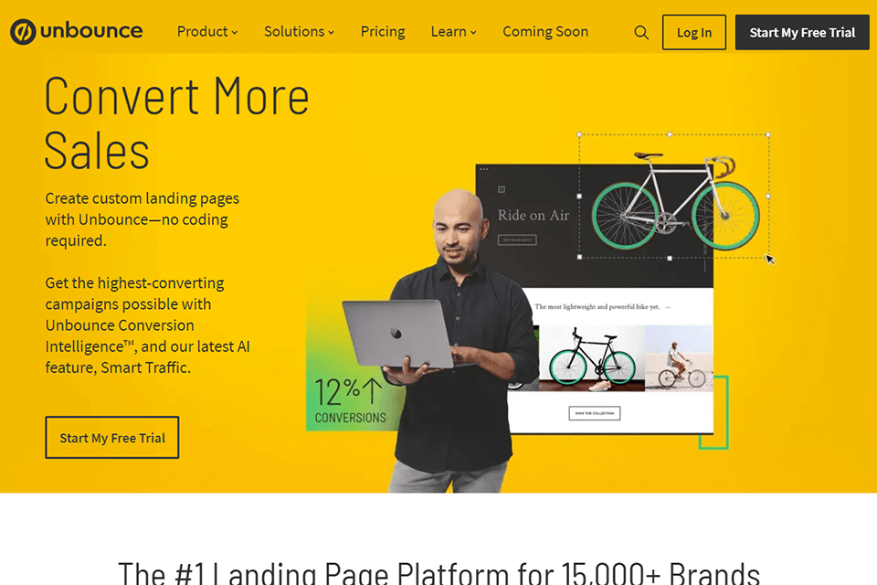 unbounce dijital pazarlama blog arayüzü