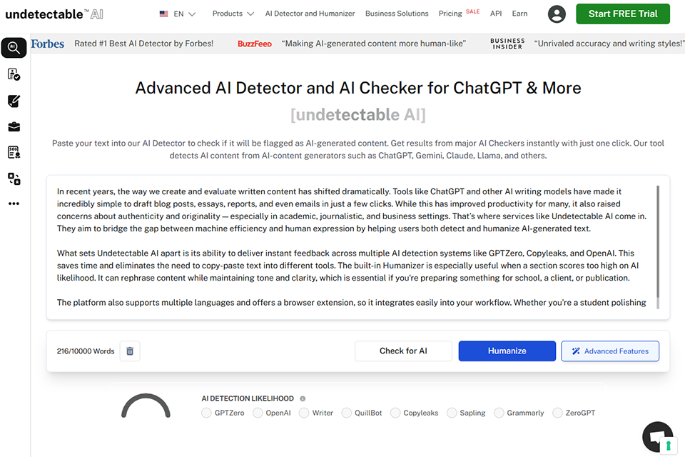 undetectable ai plagiarism checker