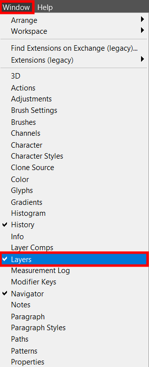 undo and redo in photoshop history panel access
