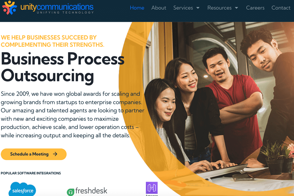 unity communications telemarketing service website