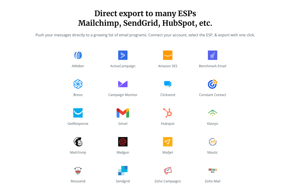 unlayer integrations