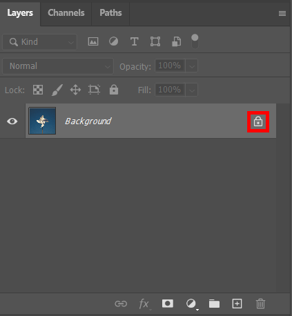 unlock background layer to make transparent background in photoshop