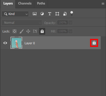 unlock the layer with the image to make transparent background in photoshop