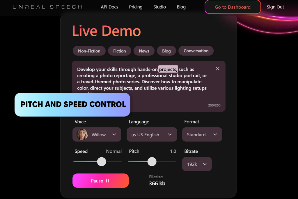 unreal speech play ht alternative