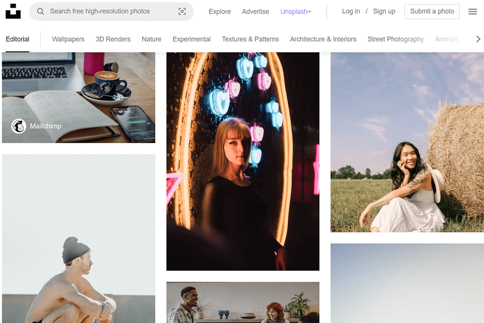 unsplash istock alternative interface