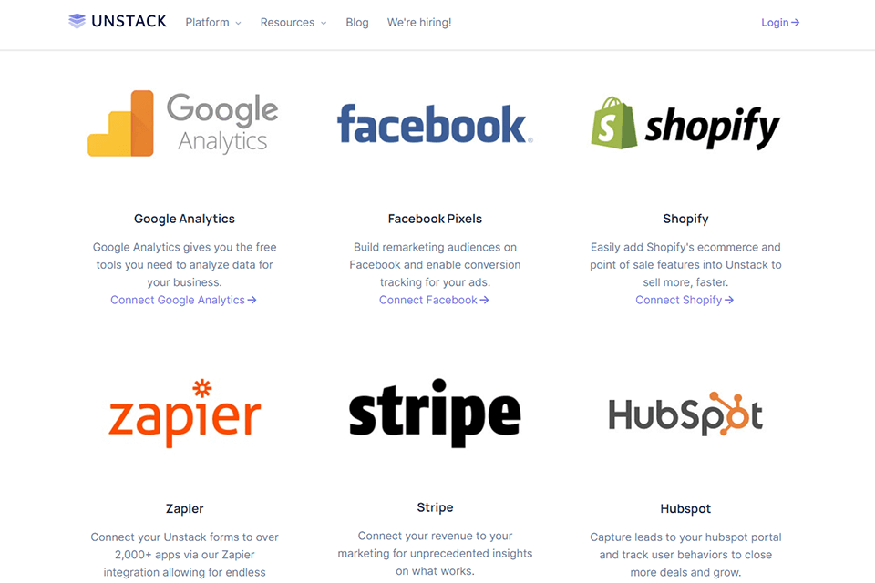 unstack integrations