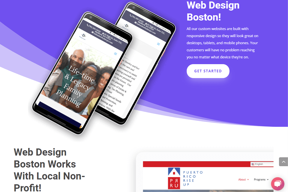 up and social web design company example
