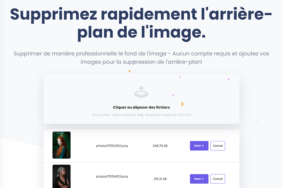 télécharger des images dans la suppression de l'arrière-plan de bg eraser