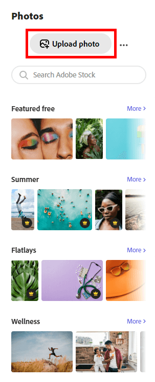 upload photo to make a youtube intro in adobe cc express