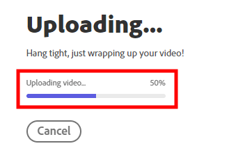 upload video to reverse video in adobe cс express