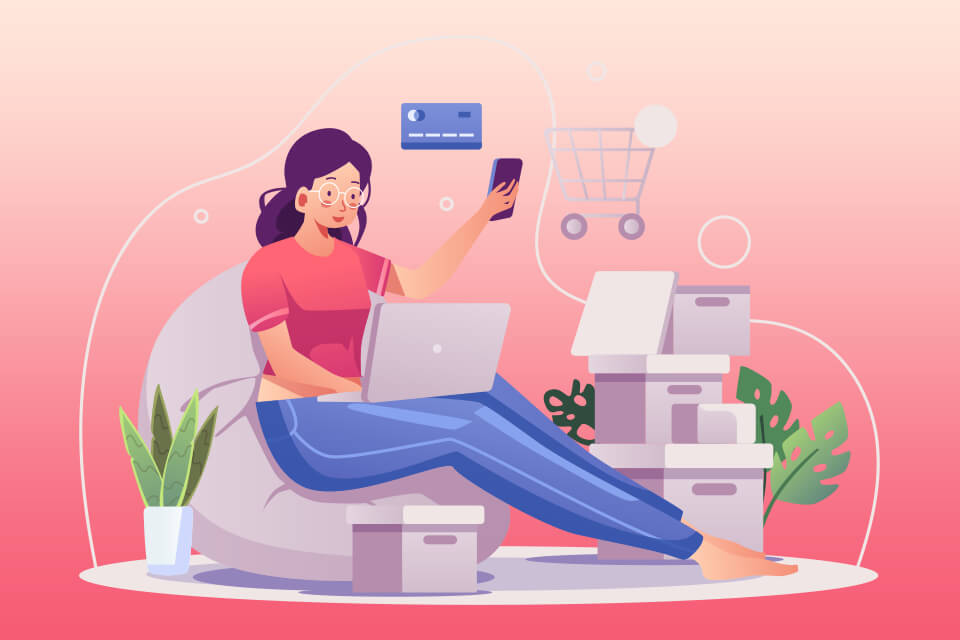 vetor de lançamento de loja virtual upsites