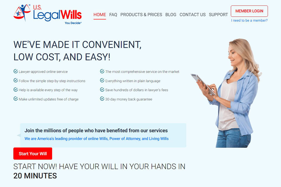 us legal wills online will maker interface
