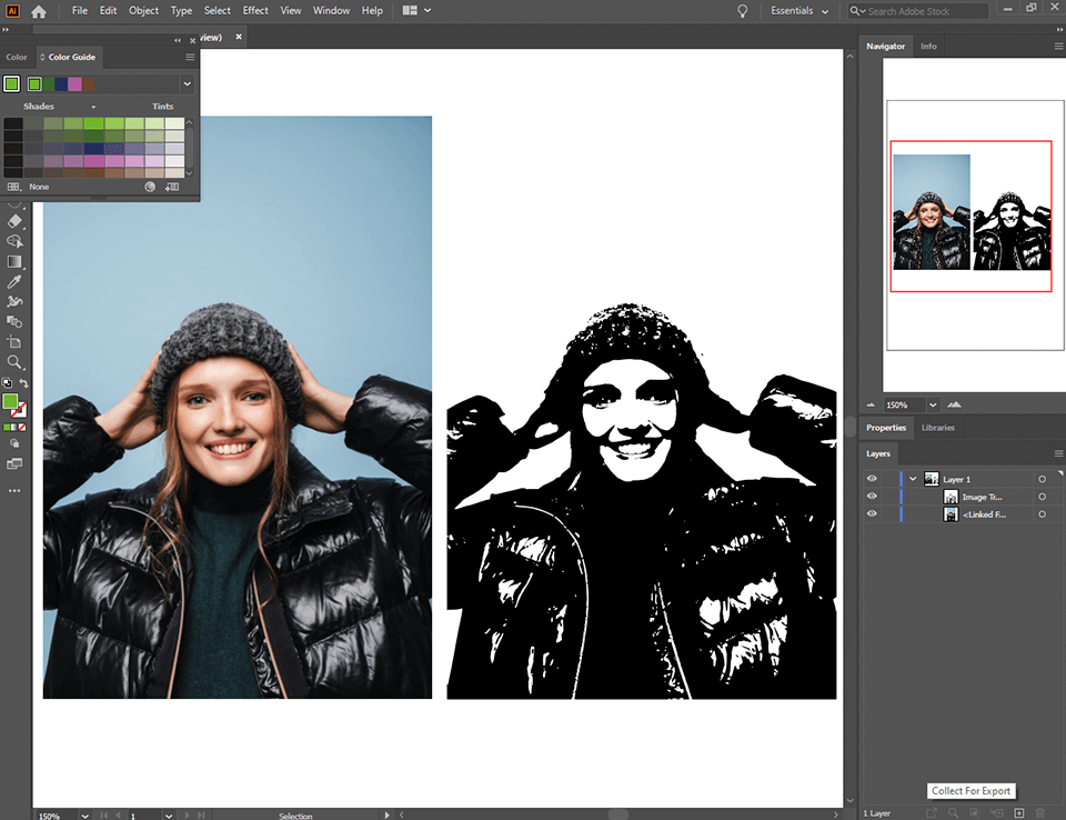 usar funciones de seguimiento de imagen en Illustrator