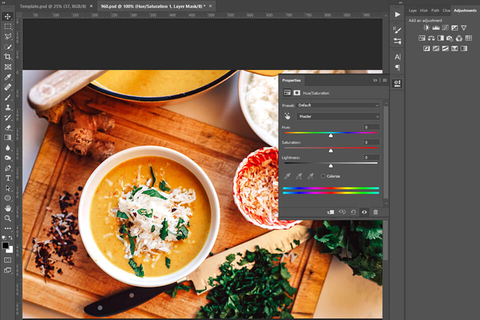 use raw in soup photography
