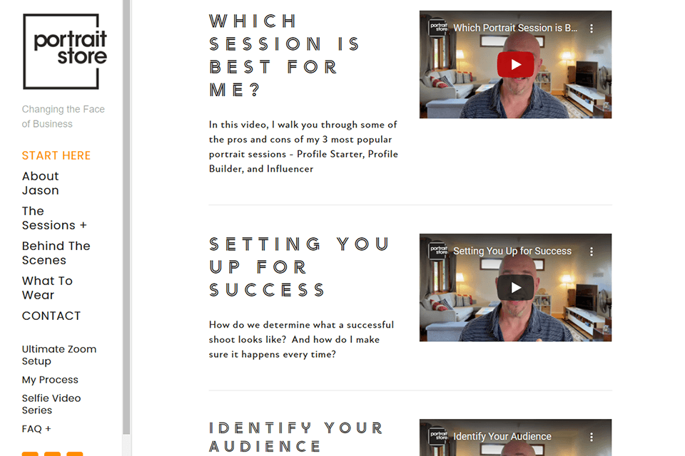 useful video segments in the portrait store