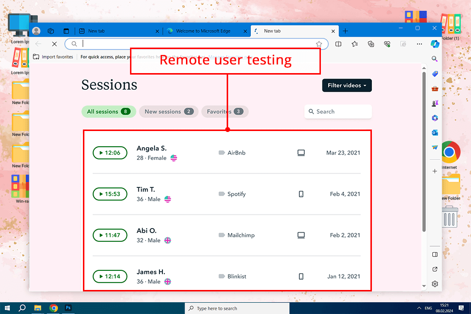 userbrain user research software interface