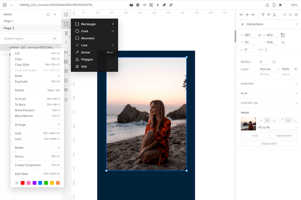 uxpin prototyping tools interface