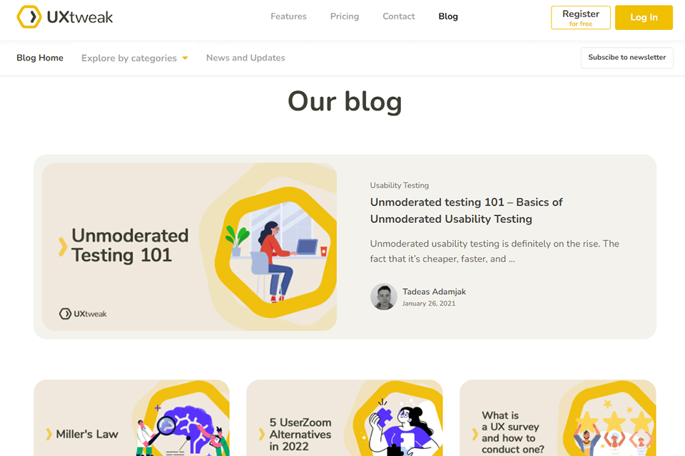 uxtweak technology blog interface