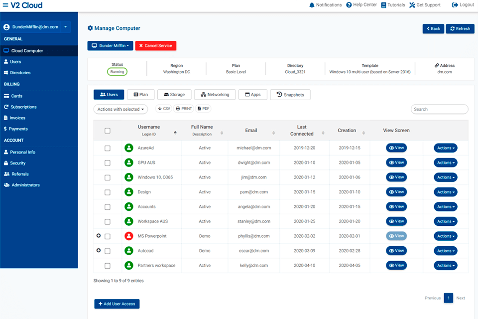 v2 cloud data migration software interface