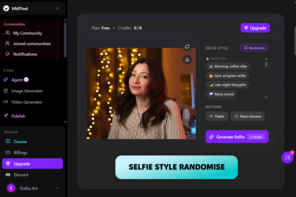 vakpixel ai selfie generator