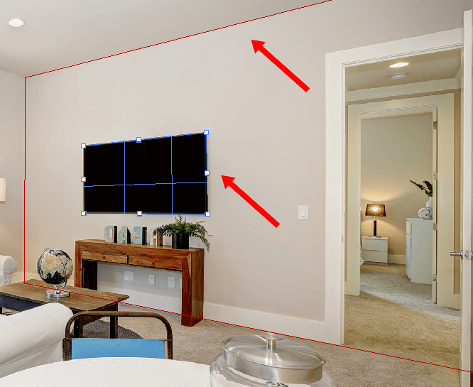 vanishing point in photoshop blue lines