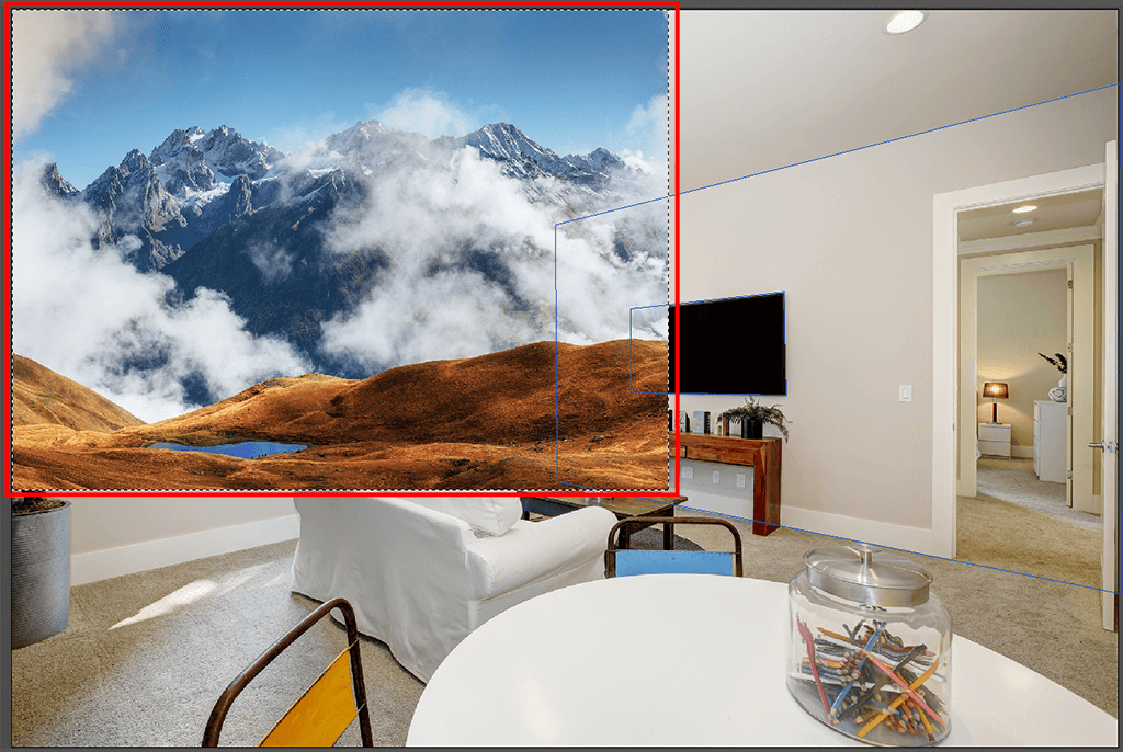 vanishing point in photoshop image adding