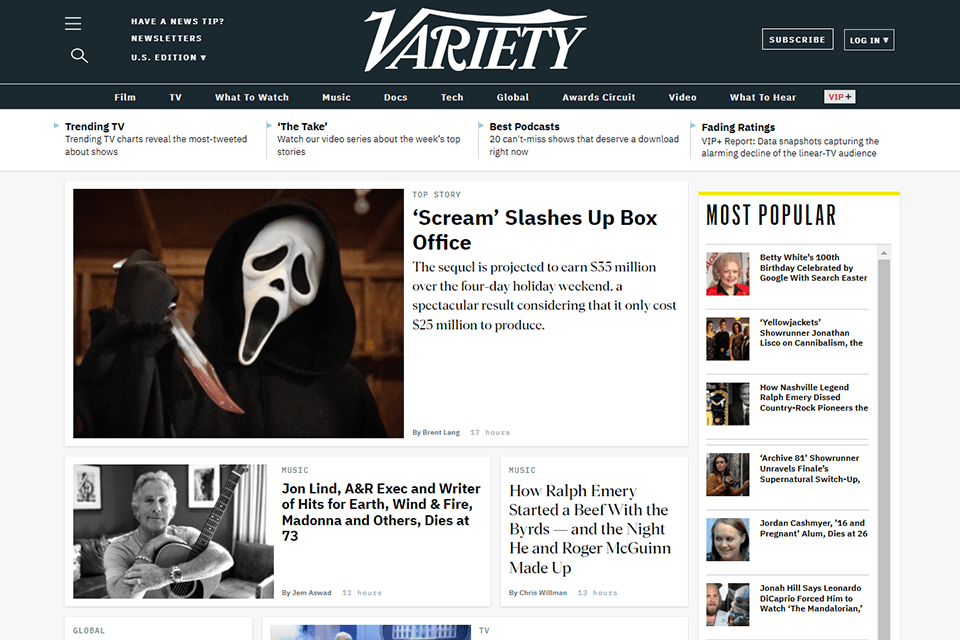 variety entertainment blog