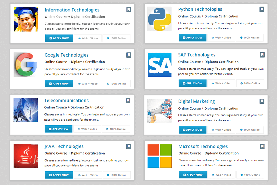 variety of siit сertified online courses