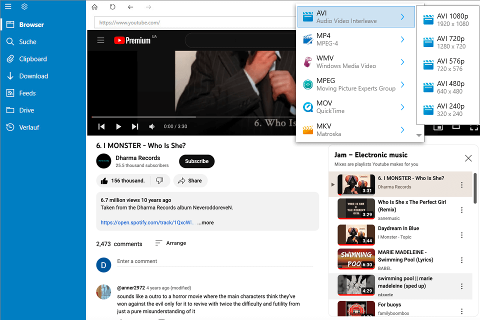 vdownloader free youtube downloader interface
